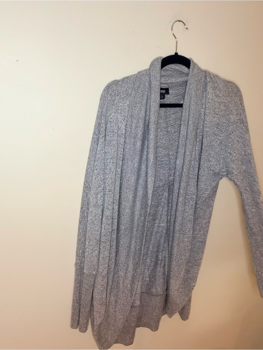 Massimo Gray Open-Front Knit Cardigan